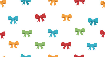 Colorful bow tie pattern, flat design vector illustration on white background.