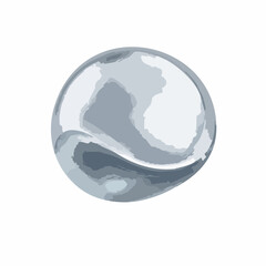 Silver abstract liquid metaball shape. 3d render illustration of fluid soft bubble blob. Organic bright decorative sphere geometric form. 