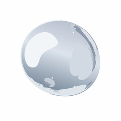 Silver abstract liquid metaball shape. 3d render illustration of fluid soft bubble blob. Organic bright decorative sphere geometric form. 