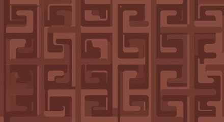 Naklejka premium Abstract geometric pattern in shades of brown, flat design vector art