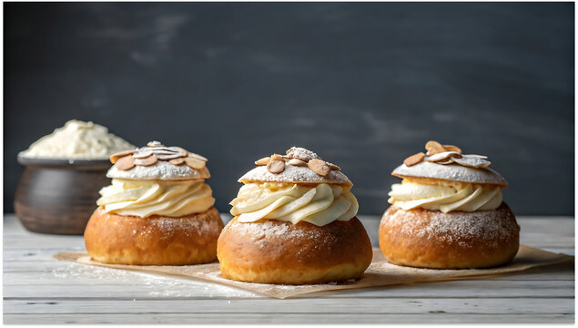 Semla or semlor, vastlakukkel, laskiaispulla is a traditional sweet roll baked in various forms in the nordic countries in sweden, finland, estonia, norway, denmark, especially shrove monday and shrov