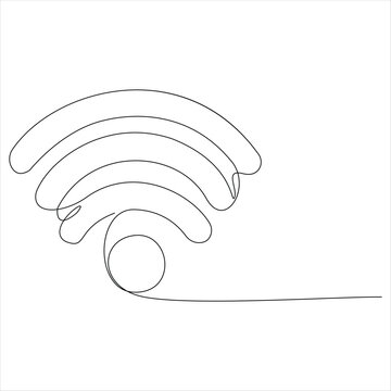 Wifi signal continuous one line drawing vector illustration
