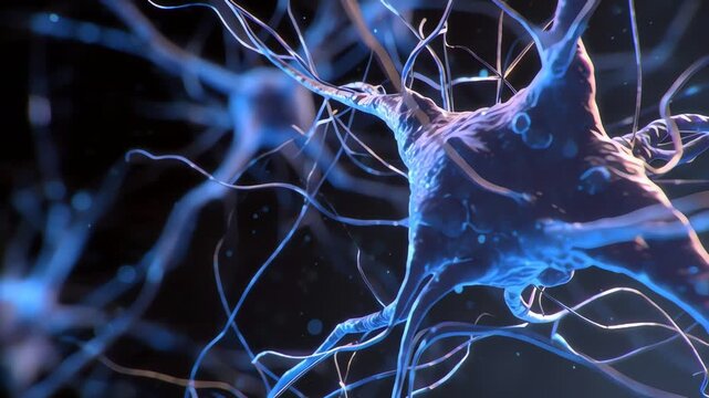Neurons Network Cells Brain Activity Illustration.