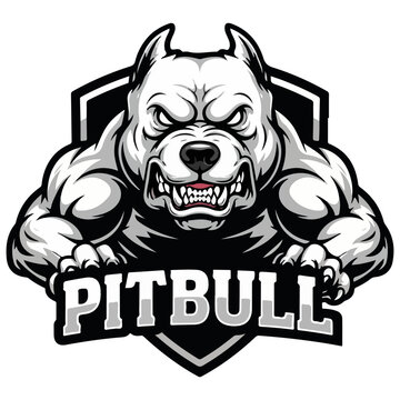 Aggressive Pitbull Mascot Logo