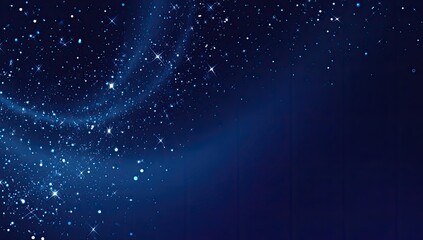 Obraz premium A dark blue gradient illustration with glittering star particles