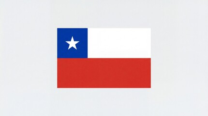 Naklejka premium Chile national flag with white and red horizontal bands and blue square with white star in top corner.