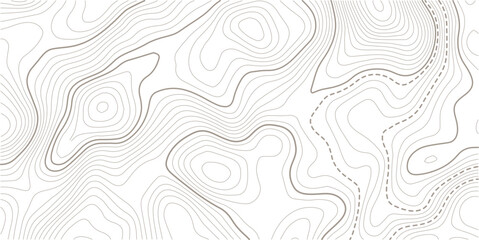 Fototapeta premium Topographic contour map. Vector cartography illustration. Topography and geography map grid abstract backdrop.Modern design with White background with topographic wavy pattern design.