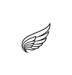 Fototapeta premium White wing emblem on black background design for branding and concepts