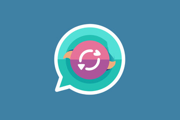 chat bubble feedback arrows icon