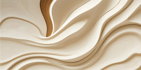 Obraz premium Abstract carved wood background with flowing topographic layers and smooth wavy lines.