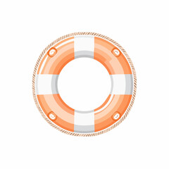 Orange pastel striped float rubber buoy.