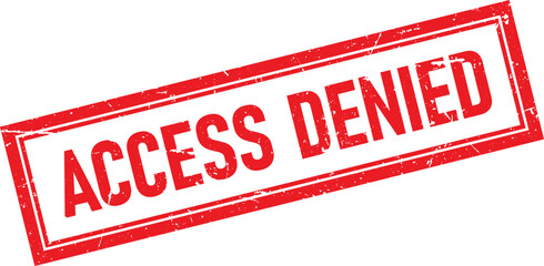 Red Distressed Rubber Stamp Impression with Access Denied Text on White