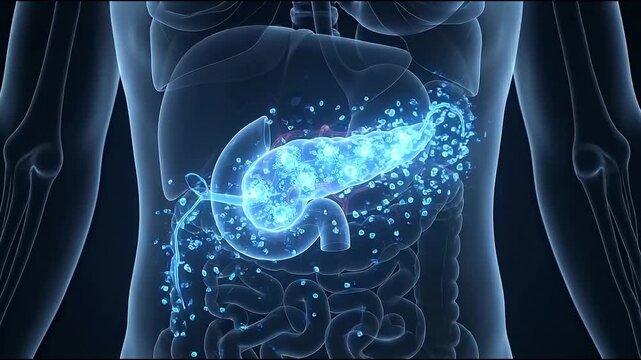 3D Illustration of the Human Pancreas, A Vital Organ for Digestion and Hormone Production