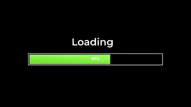 Green Loading Bar UI Animation with Percentage