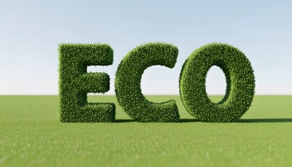 ECO Topiary Hedge Letters, Green Living Sustainable Concept, Garden Nature Typography