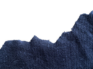 Fototapeta premium Dark Blue Textured Fabric Edge isolated on a transparent background