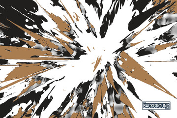 Dynamic Grunge Burst with Halftone Texture