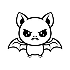 Fototapeta premium Cute Kawaii Bat Cartoon Illustration for Halloween Decoration