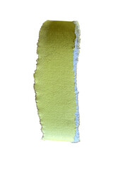 Obraz premium Torn yellow paper strip with white edge isolated on a transparent background