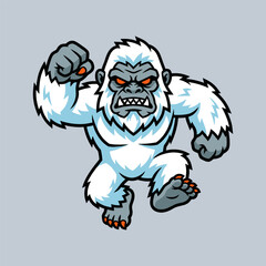 Furious Yeti Mascot Character Illustration