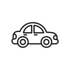 Fototapeta premium Car Outline Icon, Simple Automobile Line Vector Illustration Isolated on White