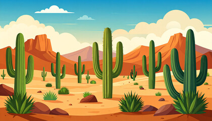 desert landscape vector illustration