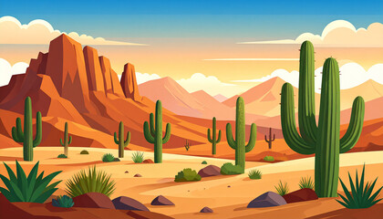 desert landscape vector illustration