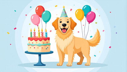 happy birthday card with a dog