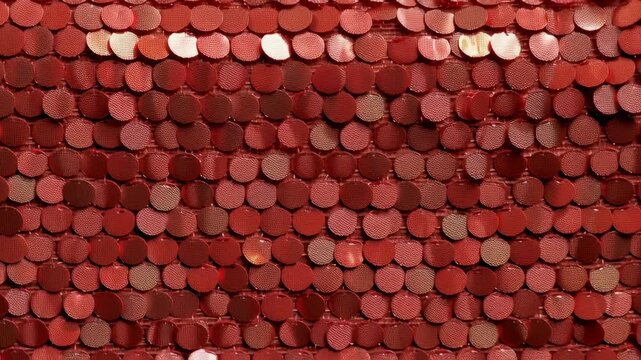 Shimmering red sequins catch the sunlight, creating a mesmerizing display. Their vibrant colors dance playfully, enhancing the festive atmosphere of the outdoor event