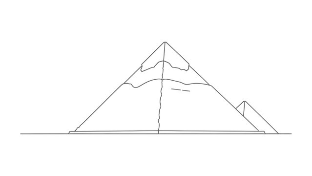 Pyramid in Line Art: Simple and elegant line art captures the majestic silhouette of the pyramid. A minimalist approach to depicting this ancient architectural marvel.