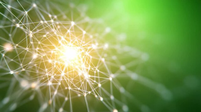 Network of Connections: A vibrant network of interconnected nodes glows against a gradient of light, symbolizing the intricate web of connectivity.