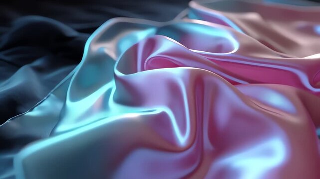 Iridescent Silk Fabric Closeup Macro Shot.