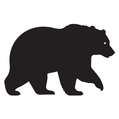 Obraz premium Bear silhouette vector isolated on white background