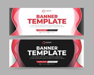 Creative red banner template design