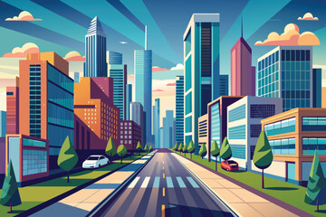 city skyline at night