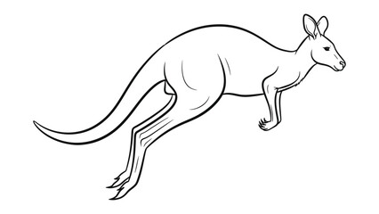 Fototapeta premium Kangaroo in Action: A dynamic illustration showcases a kangaroo mid-leap, emphasizing agility and movement, capturing the essence of the animal's powerful form.