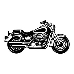 Obraz premium Classic Cruiser Motorcycle Silhouette Illustration.