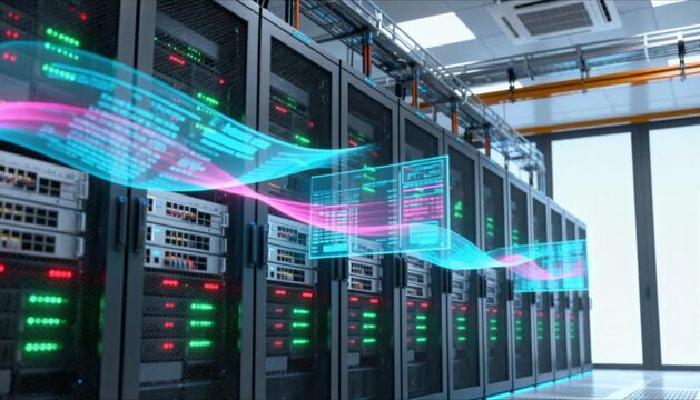 enterprise data center with holographic layers perfect for world backup day