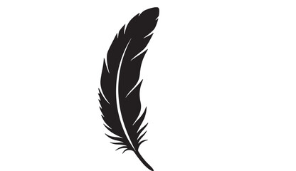 Feather vector icon with detailed serrated edges and smooth curves, representing a stylized feather illustration suitable for design, symbols, logos, or creative projects. © Roberto