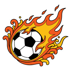 Fototapeta premium Fiery Soccer Ball Illustration