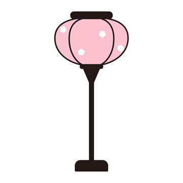 ひな祭りのぼんぼりのイラスト　桃の節句の飾り　シンプルな和風素材