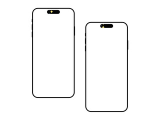 Modern Smartphone Duo: sleek smartphones showcase minimalist design with high-resolution screens ready for content and user interfaces. Ideal for representing technology, communication.