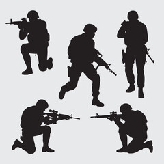 silhouettes of soldiers