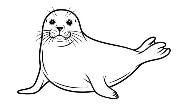 Adorable Seal illustration: A delightful illustration of a charming seal in a playful pose, perfect for capturing the essence of marine life.