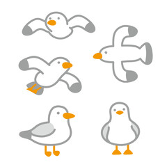 かもめのイラストセット