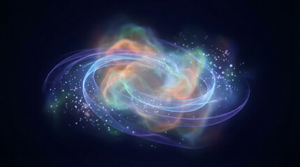 Fototapeta premium Vibrant Nebula Swirling with Cosmic Energy and Stardust in Deep Space