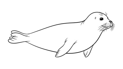 Cute Seal Illustration: An endearing sketch of a playful seal captures its serene essence with clean lines and a charming appeal. © mahmuda428