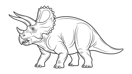 Ancient Triceratops: A detailed illustration of a majestic triceratops, showcasing its iconic horns, frill, and powerful stance. © AJM