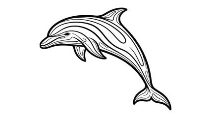 Dolphin's Grace: An artistic rendering of a dolphin in mid-leap, showcasing its streamlined form and playful essence. © hafs121