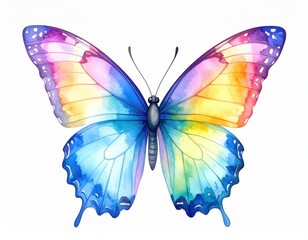 Obraz premium Watercolor painting captures delicate butterfly beauty vibrant butterfly shown through expressive watercolor art